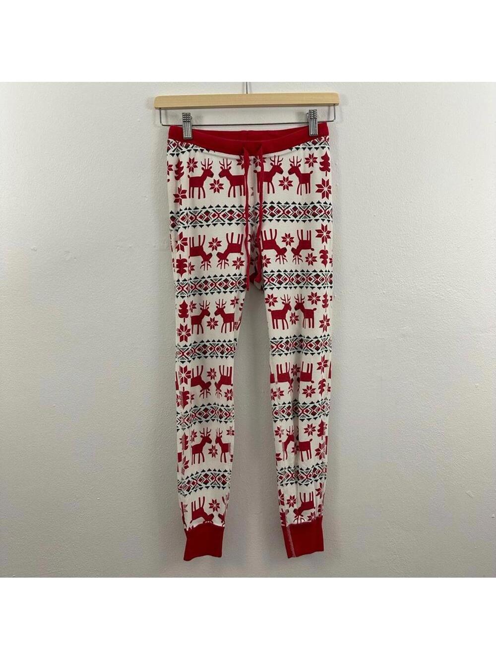 Hanna Andersson Women’s Red Reindeer Winter Christmas PJ Bottoms Size XS ...